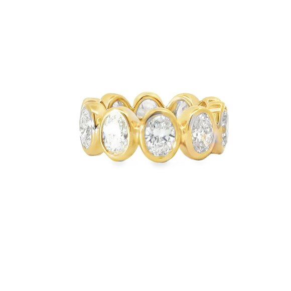 Timeless Elegance 14K (or 18k upon request) Gold Bezel-Set Lab Diamond Ring - Picture 1 of 4